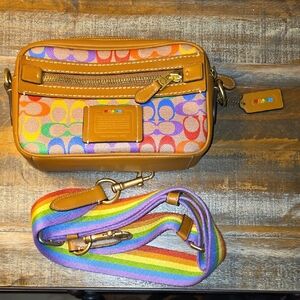 Coach Multicolor Crossbody Bag with Rainbow Strap